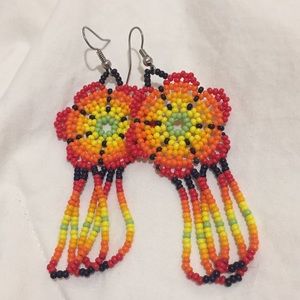 Handmade Mexican beaded earrings